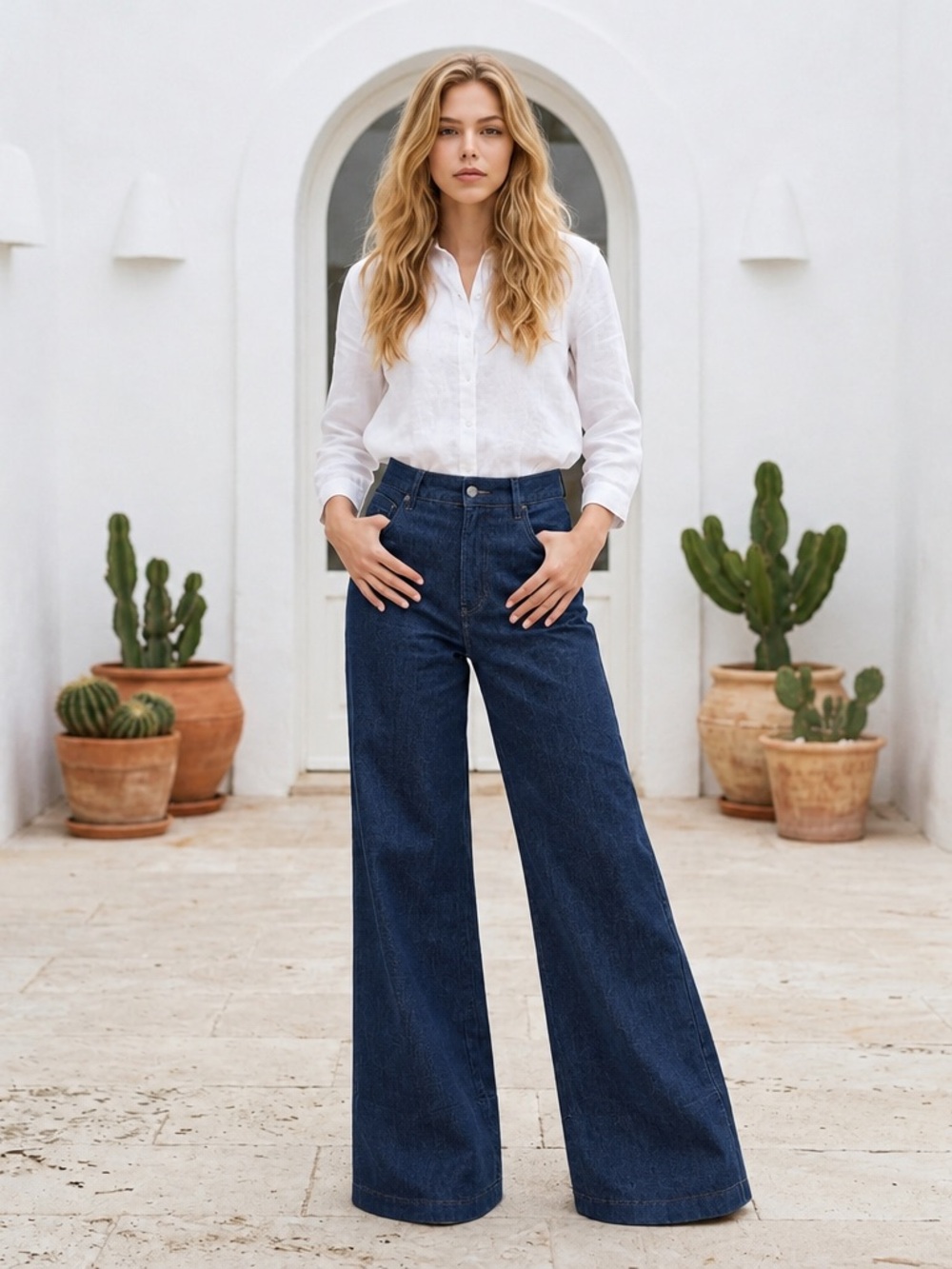 Zara Dark The Ultimate High Waist Wide Leg Jeans